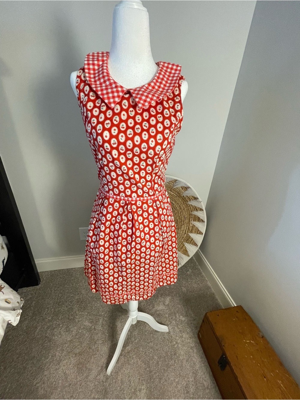 Retrolicious Red and White Cherry-Print Dress